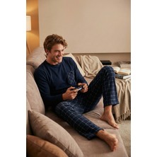 Buratti Kareli Yumuşak Dokulu Regular Fit Uzun Kollu Pijama Takımı Erkek Pijama Takımı 609611060