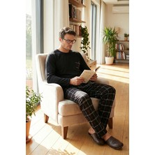 Buratti Ekoseli Cepli Beli Lastikli % 100 Pamuk Regular Fit Pijama Takımı Erkek Pijama Takımı 6572001