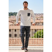 Buratti Ekoseli Cepli Beli Lastikli % 100 Pamuk Regular Fit Pijama Takımı Erkek Pijama Takımı 6572001