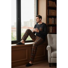 Buratti Ekoseli Cepli Beli Lastikli % 100 Pamuk Regular Fit Pijama Takımı Erkek Pijama Takımı 6572001