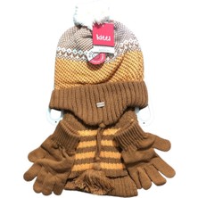 Kitti 4-8 Yaş Erkek Çocuk Atkı Bere Eldiven Içi Polarlı 3'lü Takım 24170-11