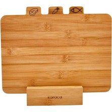 Gfc Life Store 4 Parça Ayaklı Bambu Kesme Tahtası Seti