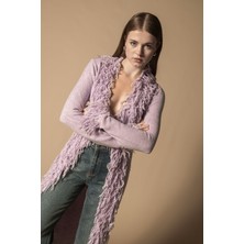 Nisan Triko Püsküllü Uzun Hırka