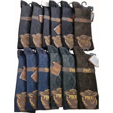 Pro Boutique Serisi; Sakız Ince Yün (Bambu-Yün) Erkek Çorap; Dikişsiz; Asorti 12'li Paket (41-44)