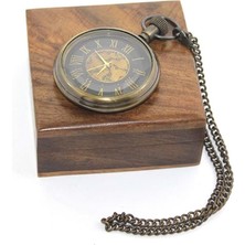 Erseyy Ahşap Kutulu Pirinç Köstekli Saat