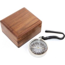 Erseyy Ahşap Kutulu Krom Pusula