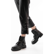 Arda Bayan Bot 508-3038 Siyah Toka Aksesuarlı Fermuarlı Günlük Kadın Bot