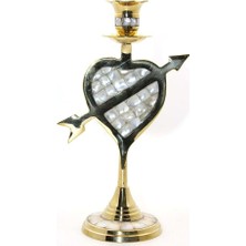 Erseyy Pirinç Sedefli Tekli Şamdan