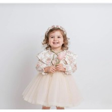 Butik Kız Bebek - Çocuk Çiçek Desenli Tütülü Elbise Özel Gün Elbisesi Doğumgünü - Düğün