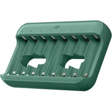 AyrStore Gp Recyko E822 8'li USB Kalem Pil Şarj Cihazı - Aa ve Aaa Uyumlu Akıllı LED Göstergeli Profesyonel