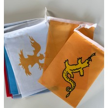 BAYRAKAL Türk Devletleri 17'li Dizili Bayrak Seti, Eski Türk Devletleri, Türk Devlet Flamaları, Raşel Kumaş