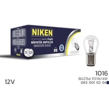 Niken Nıken 0630010204 - Nıken 1016 Ampul Şaşı Yakın TIR.BAZ15D P21W/4W 10LU