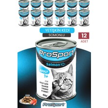 Purel Life Prosport Yetişkin Kedi Chunk Parça Etli Somonlu 12'li  Konserve Yaş Mama (400 Gr*12)