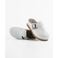 Dr. Klompa Kadın Sabo - Beyaz - Konfor Destekli Yapı Şık Tasarım Yumuşak Taban Günlük Kullanıma Uygun