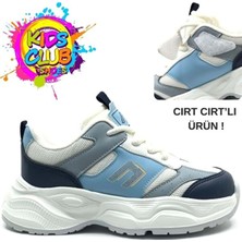 Çocuk Sneaker Bağcık Görünümlü Cırtlı Ortopedik Çocuk Spor Ayakkabı