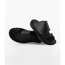 Dr. Klompa Erkek Terlik - Hakiki Deri Siyah - Konfor Destekli Yapı Tasarım Yumuşak Taban Günlük Kullanıma Uygun