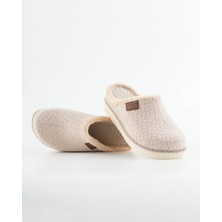 Dr. Klompa Kadın Ev Terliği Peluş Astarlı Kışlık Kapalı Burun Kaymaz Taban Yumuşak Rahat Terlik Bej