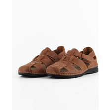 Dr. Klompa Erkek Sandalet - Tobacco  Nubuk - Konfor Destekli Yapı Şık Tasarım Yumuşak Taban