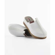 Dr. Klompa Kadın Sabo - Beyaz - Konfor Destekli Yapı Şık Tasarım Yumuşak Taban Günlük Kullanıma Uygun