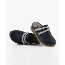 Dr. Klompa Kadın Sabo Terlik - Lacivert / Gunt Rugan - Konfor Destekli Yapı Yumuşak Taban