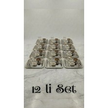 Fabriona 12'li Lüks Paslanmaz Çelik Kare Sunum Tepsisi Seti Gold ve Gümüş Seçenekli