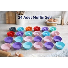 CKM Silikon 24 Adet Muffin Seti (12 Adet Tırtıklı 12 Adet Göbekli Mufiin)