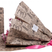 Bimotif 5li Ambalaj, Paket Kağıdı, 50X70 cm Vintage Gazete Desenli, Kraft-Siyah