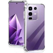 Kzy Infinix Note 50 Pro ile Uyumlu Kapak Kamera Korumalı Airbag Antishock Köşe Korumalı Şeffaf Silikon Kılıf