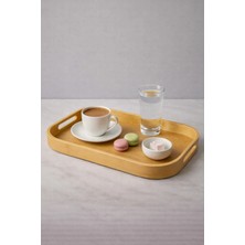 Yzhome 1 Adet Küçük Boy Bambu Kare Tepsi Sunum Servis Tepsisi 33*22CM