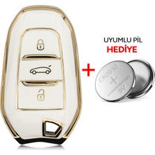 Rem Anahtar C3 C4 308 508 2008 3008 5008 3 Buton Smart Nano Anahtar Kılıfı Beyaz