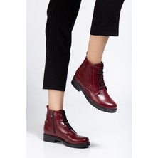 Arda Bayan Bot 165-225 Bordo Yanki Bağcıklı Fermuarlı Günlük Kadın Bot