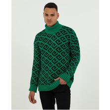 Elku Moda Oversize Balıkçıyaka Kazak Pamuklu Salaş Kesim Boğazlı Triko