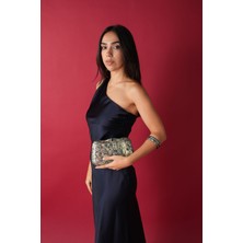 Cracky LY0117B Sedef El Yapımı Mavi Çanta