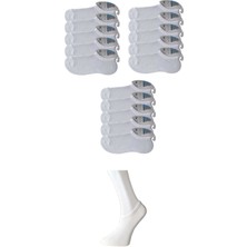 Beyaz Erkek Görünmez Çorap 15 Çift