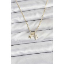 Pirinç Gold Renk Yıldız Kadın Kolye - TJ-BKO10797