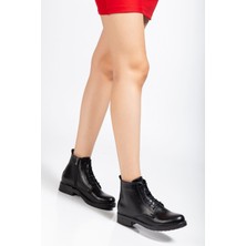 Arda Bayan Bot 165-225 Siyah Yanki Bağcıklı Fermuarlı Günlük Kadın Bot