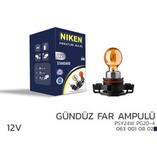 Niken Nıken 0630010802 - Nıken 12V PSY24W Gündüz Far Ampulü PG20-4 Amb 10L