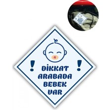 MiraLive "dikkat Arabada Erkek Bebek Var - Emzikli" Uyarı Stickerı | Araba Camı Için 10X10 cm Etiket