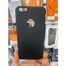 Elixem İphone 6S Plus İphone 6 Plus Uyumlu Siyah Rubber Silikon Esnek Kamera Kısmı Açık Kılıf