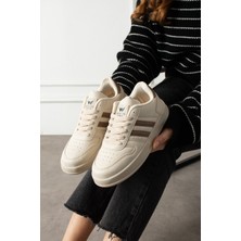 EN7 Bej Unisex Sneaker JH177 Bağcıklı Günlük Spor Ayakkabı