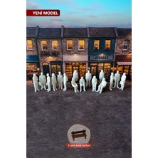 Aysluka Maket Insan 16 Adet 1/50 Ölçek 3.5cm (Bank Hediyeli), Maketler Için Boyanabilir Minyatür Insan