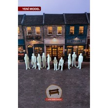 Aysluka Maket Insan 10 Adet 1/50 Ölçek 3.5cm (Bank Hediyeli), Maketler Için Boyanabilir Minyatür Insan