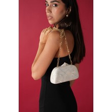 Coralıne LY0145 Sedef El Yapımı Beyaz Çanta