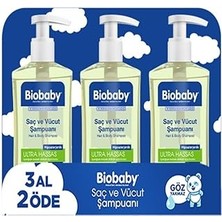 SanalAMCA Store Biobaby Hassas Bebek Şampuanı – Saç ve Vücut Için, Prebiyotik &amp; Alman Papatyası, Organik
