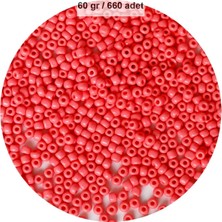 Karpuz Pembesi Renk 4 mm Yaklaşık 660 Adet / 60 Gram Cam Boncuk Oya Yazma Bileklik ve Kolye