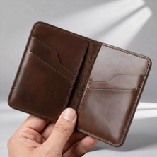 Gerçek Deri Cüzdan Kartlık El Yapımı Hakiki Premium Deri Italyan Dikiş 6 Kart Bölmeli Kompakt Cüzdan Hediyeli