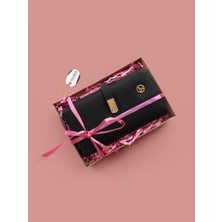 Westbag Kadın Suni Deri Dokulu Çok Bölmeli Mıknatıs Kapamalı Fermuarlı Kutulu Hediyelik Cüzdan