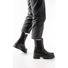 Arda Bayan Bot FZ-299 Siyah Yüksek Tabanlı Lastikli Günlük Kadın Bot