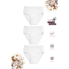Özkan Underwear Özkan 0825 3'lü Paket Kız Çocuk %100 Pamuklu Ribana Esnek Rahat Papatyalı Külot