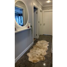 Doğuş Peluş Halı Batik Tavşan Bej Yumuşak Dokulu Peluş Halı Çift Kafa Post